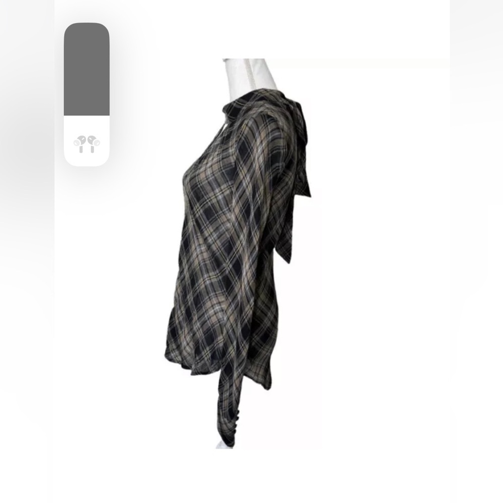 Veronica Beard Wade Metallic Plaid Blouse Shirt Top Size 8 $295 - Picture 8 of 9